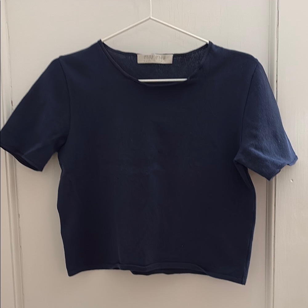 Miu Miu Dark Blue Crop Top